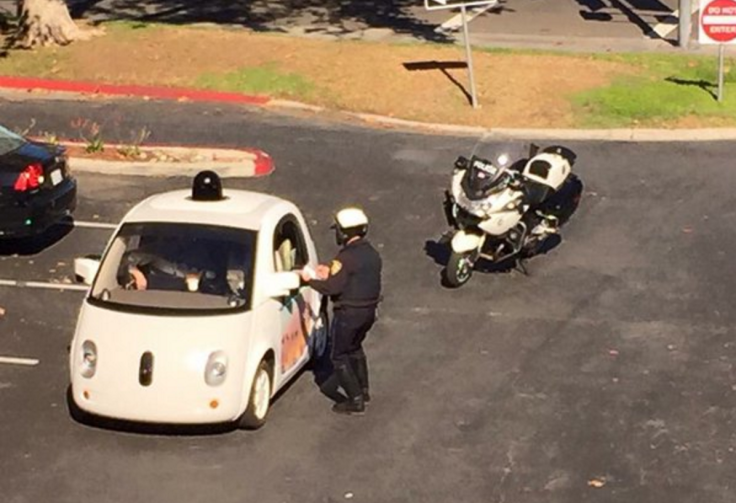 Google car pulled over by police