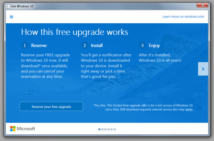 Free upgrade to Windows 10