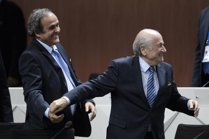 Michel Platini and Sepp Blatter