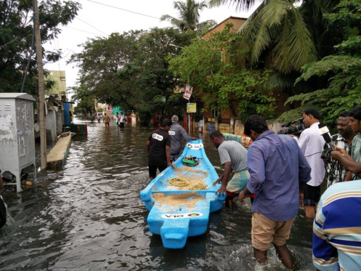 Rescue boats in Chennai