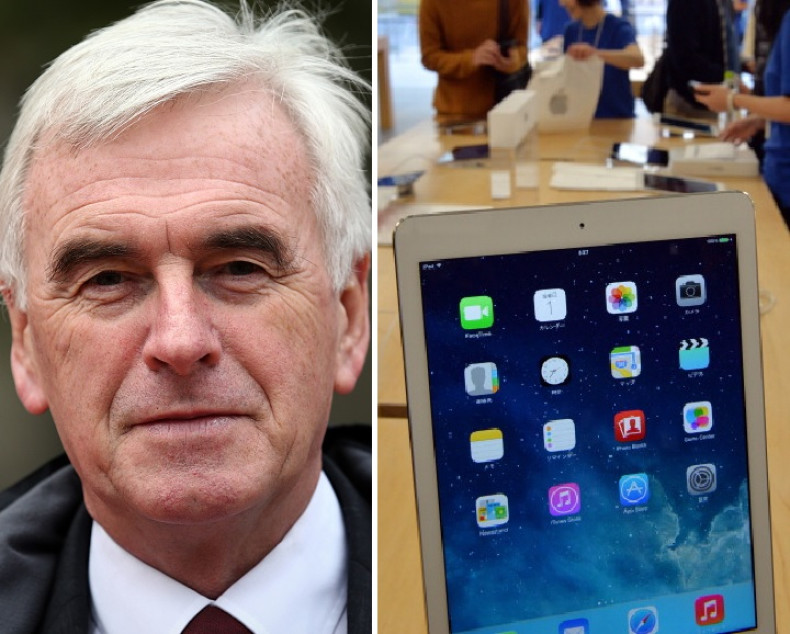 John McDonnell and an iPad