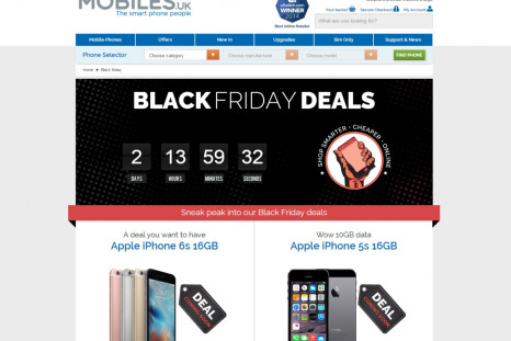 Mobiles UK Black Friday 2015 landing page