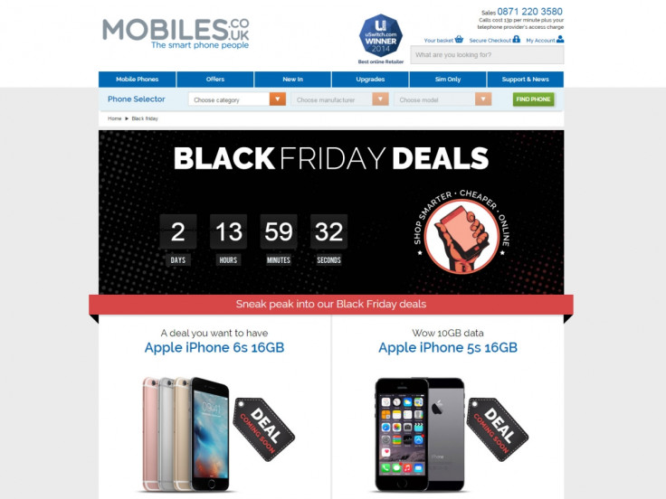 Mobiles UK Black Friday 2015 landing page