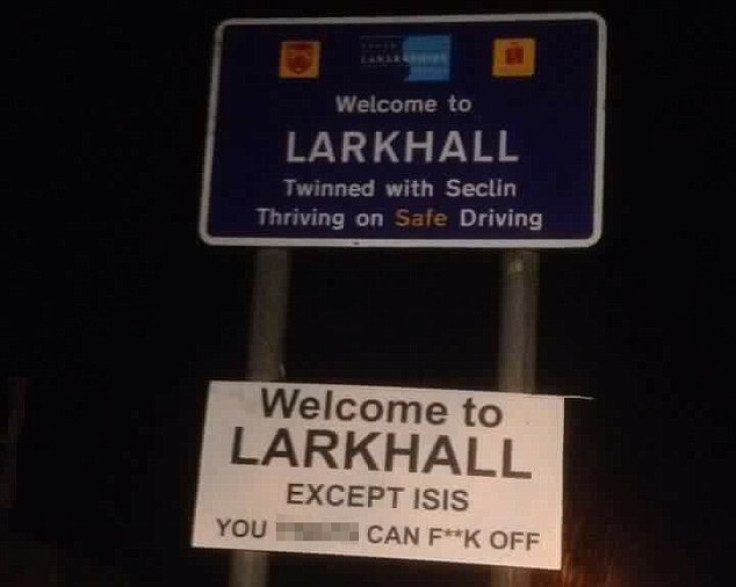 Lanarkshire anti-isis sign