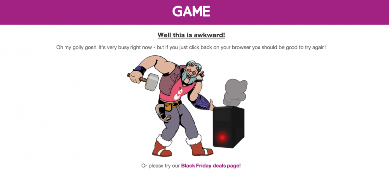 Game Black Friday website crash