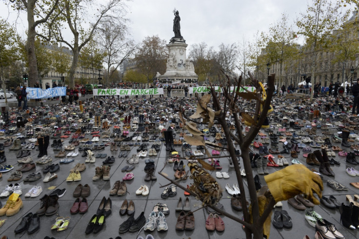Shoe display replaces climate march in Paris