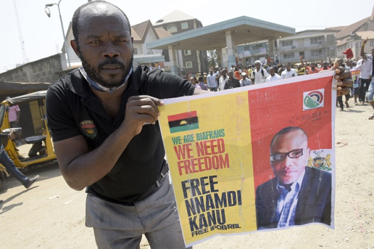 Pro-Biafrans protest for Nnamdi Kanu release