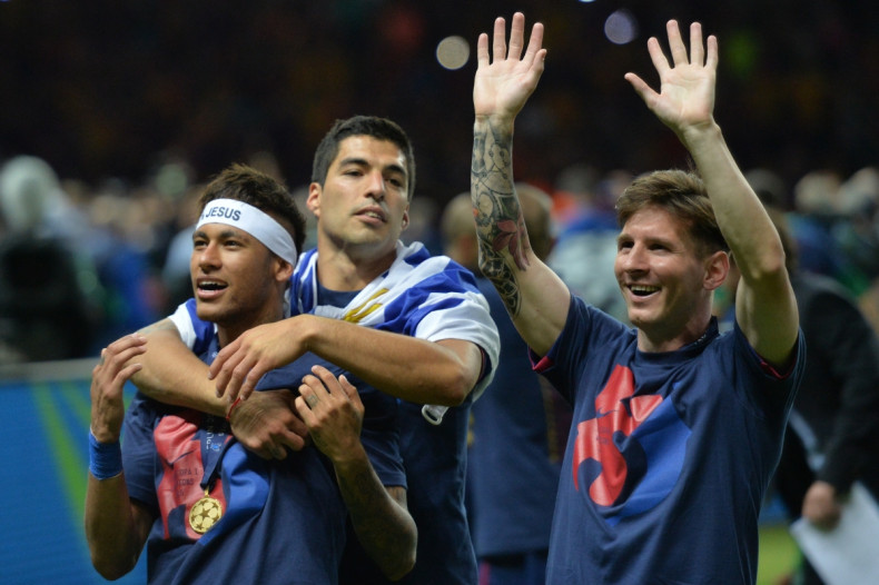 Neymar, Luis Suarez and Lionel Messi