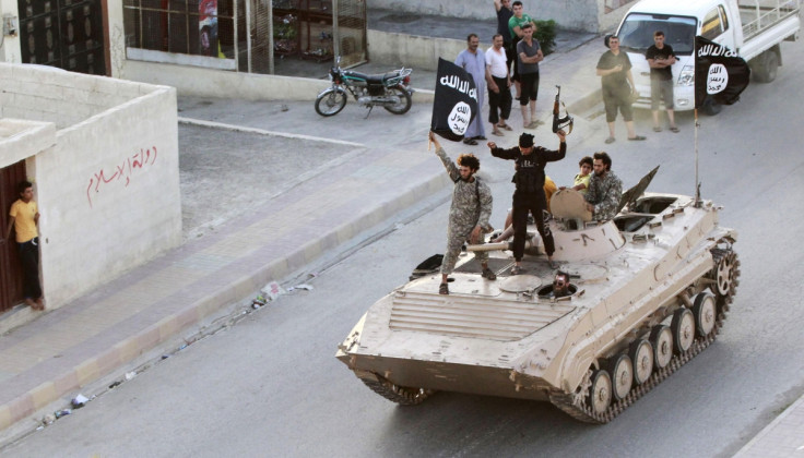 Militant Islamist fighters in Raqqa