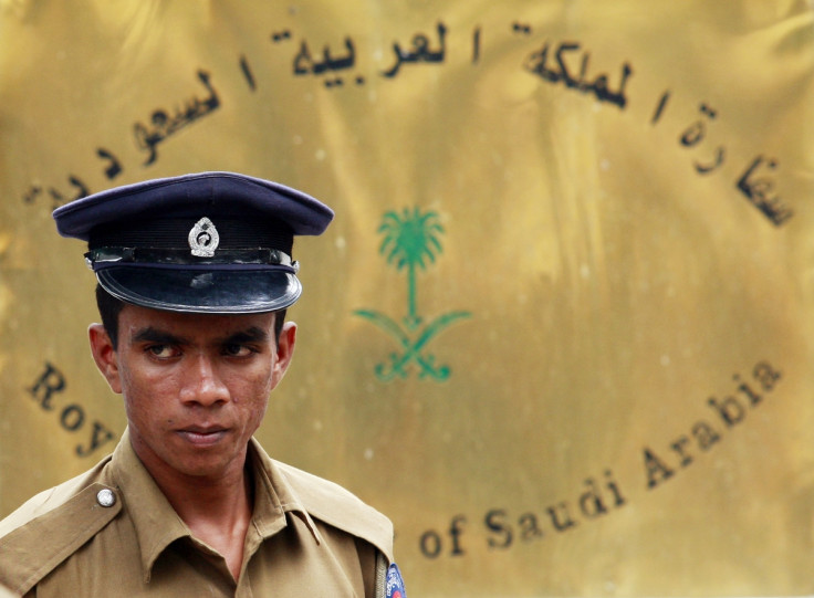 Sri Lankan police officer outside the Saudi