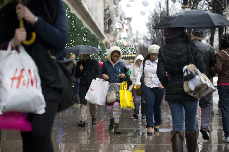 Christmas shopping in the rain