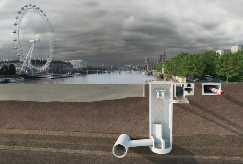 Cutaway of River Thames sewage plan