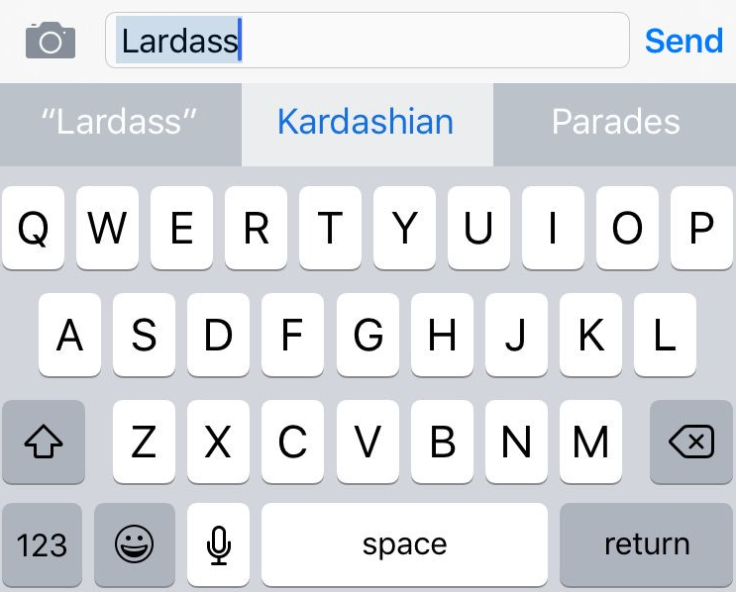 Kardashian Lardass Apple autocorrect