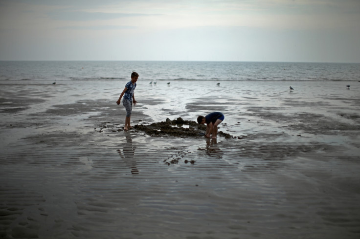 Winter beach scene