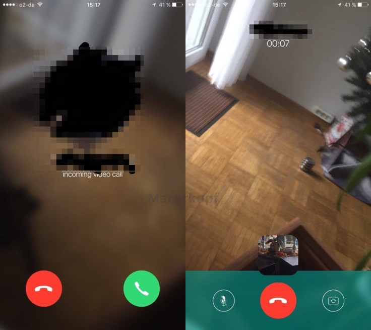 WhatsApp video chat feature