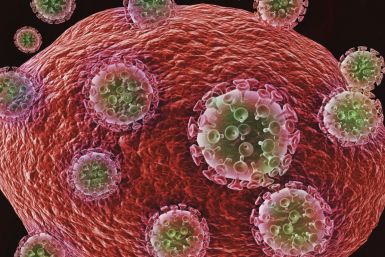 HIV viruses attacking a cell