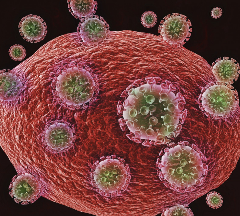 HIV viruses attacking a cell