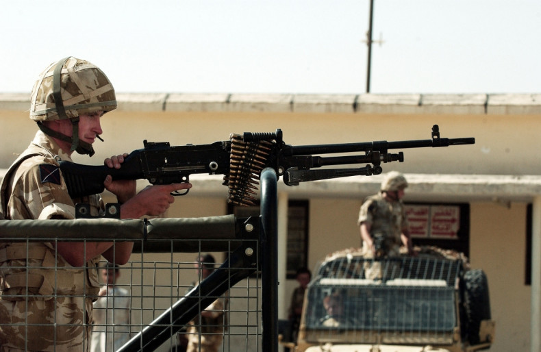 British troops on patrol in Basra, Iraq,in2003