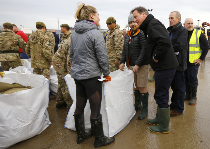 David Cameron visits victims of the UK floods in York