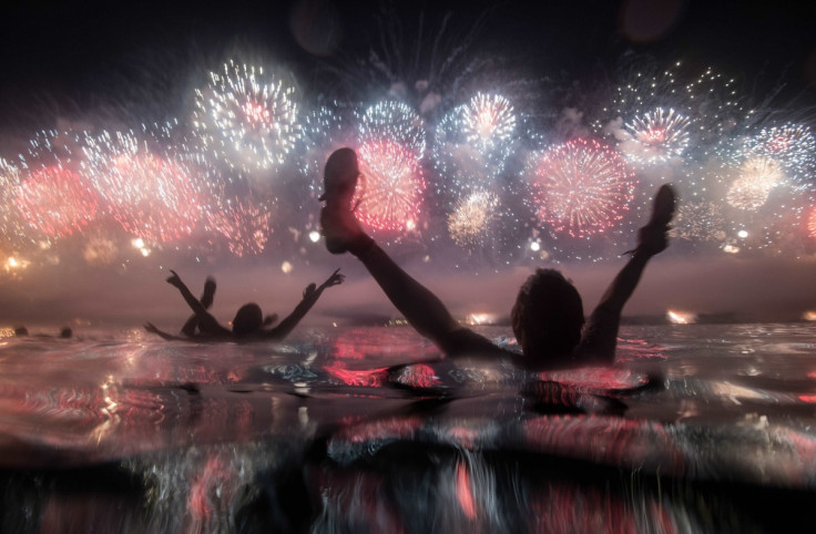 Copacabana beach fireworks