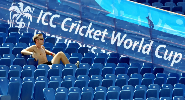 A fan watches the Cricket World Cup