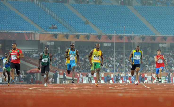 Sprinters at the Commonwealth Games in Delhi