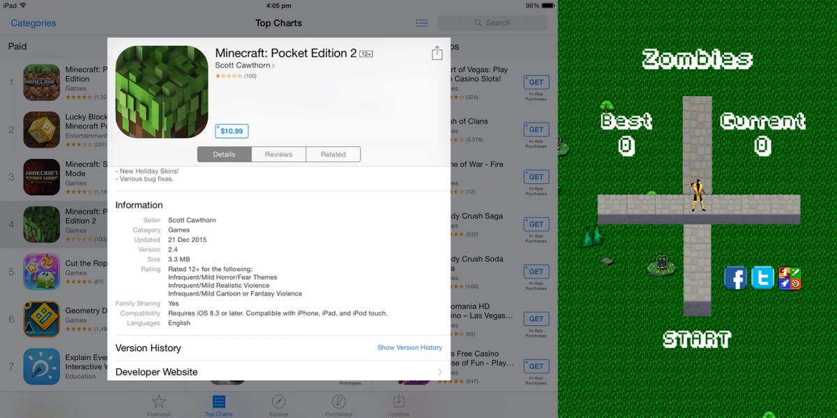 Minecraft: Pocket Edition 2 is as shameless as App Store games get