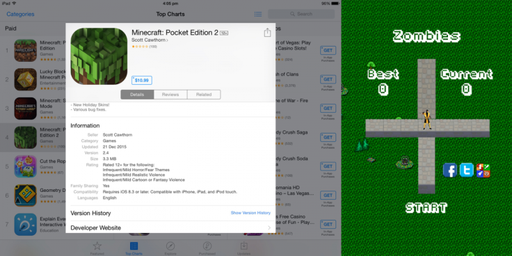 Minecraft 2 iOS Scam