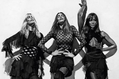 Naomi Campbell, Cindy Crawford and Claudia Schiffer join the Balmain Army