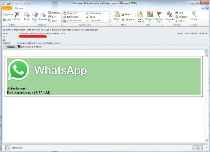 WhatsApp malware Nivdort