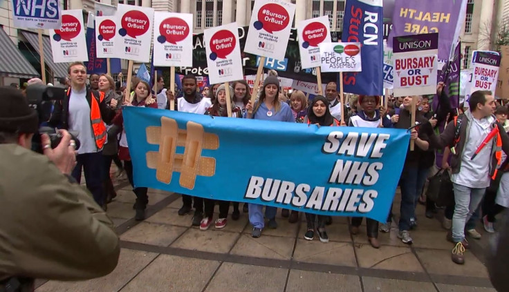 Student nurse protest over bursary changes