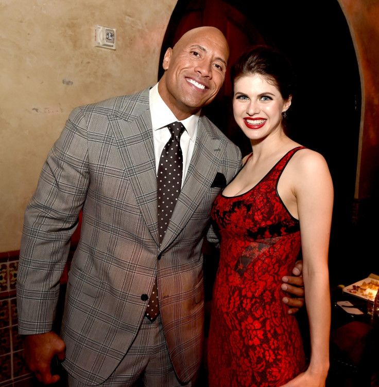 Dwayne Johnson and Alexandra Daddario