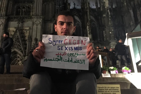 Syrian refugee protests against the Cologne attacks