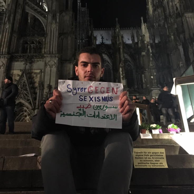 Syrian refugee protests against the Cologne attacks