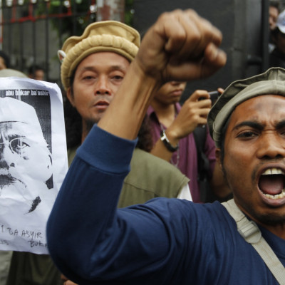 Supporters of radical Indonesian cleric Abu Bakar Bashir
