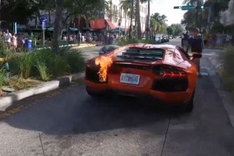 Lamborghini on fire