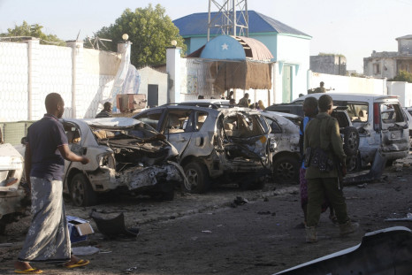 Car wreckage in Somalia