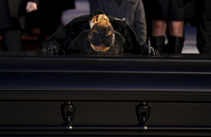 Celine Dion at funeral of husband Rene Angelil