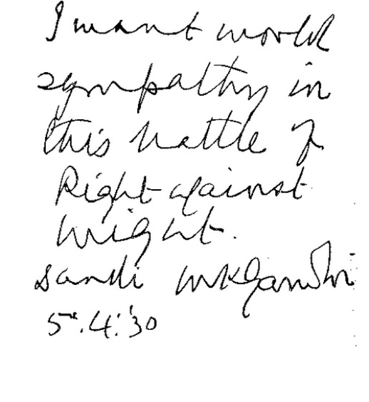 Gandhi's handwriting