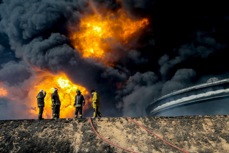 An oil tank in the port of Es Sider