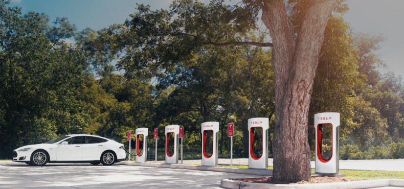 Tesla supercharger electric car charging stations