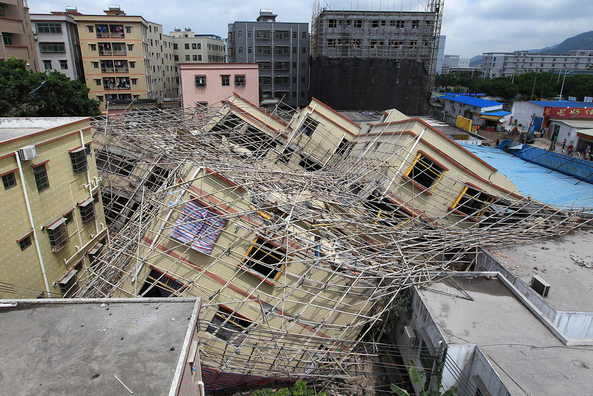 collapsed buildings