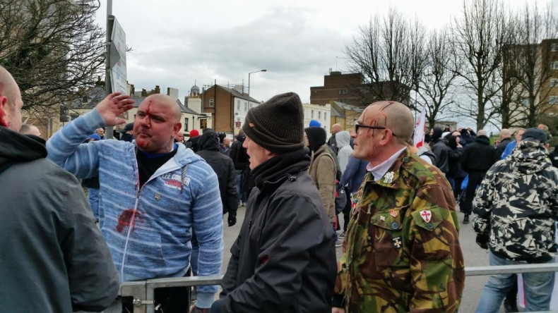 Bloodied protesters in Dover