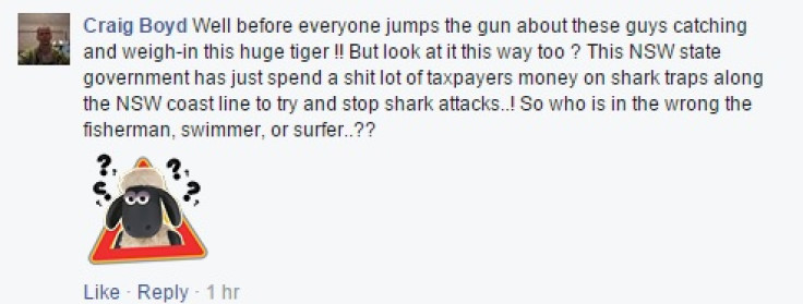 Tiger shark Facebook backlash