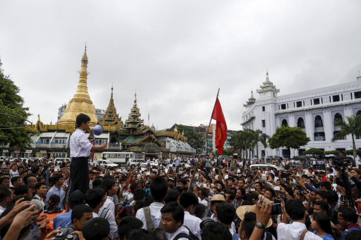 A protest against military representatives