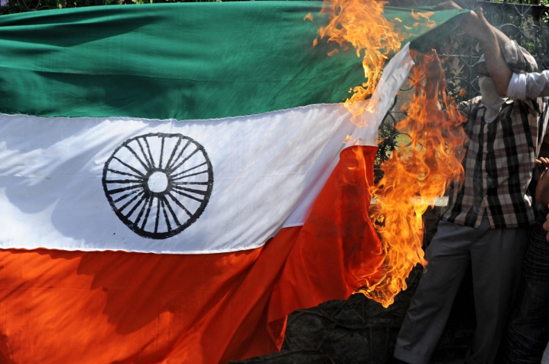 India flag burn