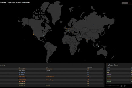 SecurityScorecard Global Real-time malware infections map
