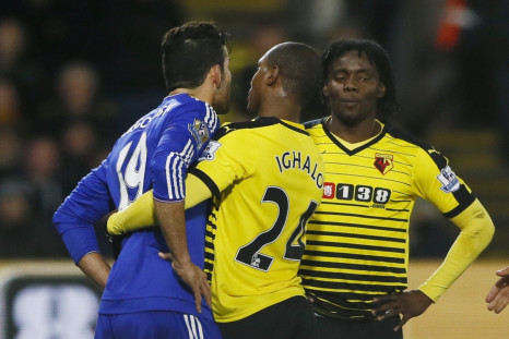 Diego Costa clashes with Juan Carlos Paredes