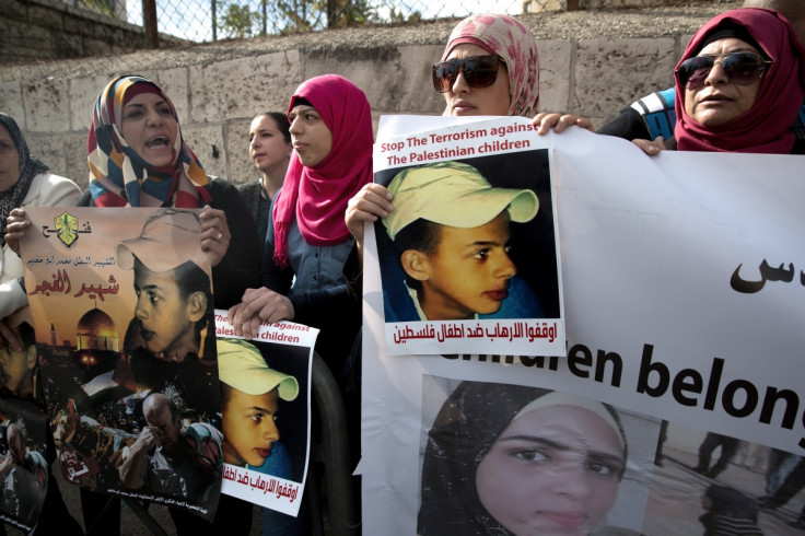 Protesters outside the court where the