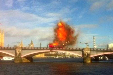 Bus explosion on Lambeth Bridge